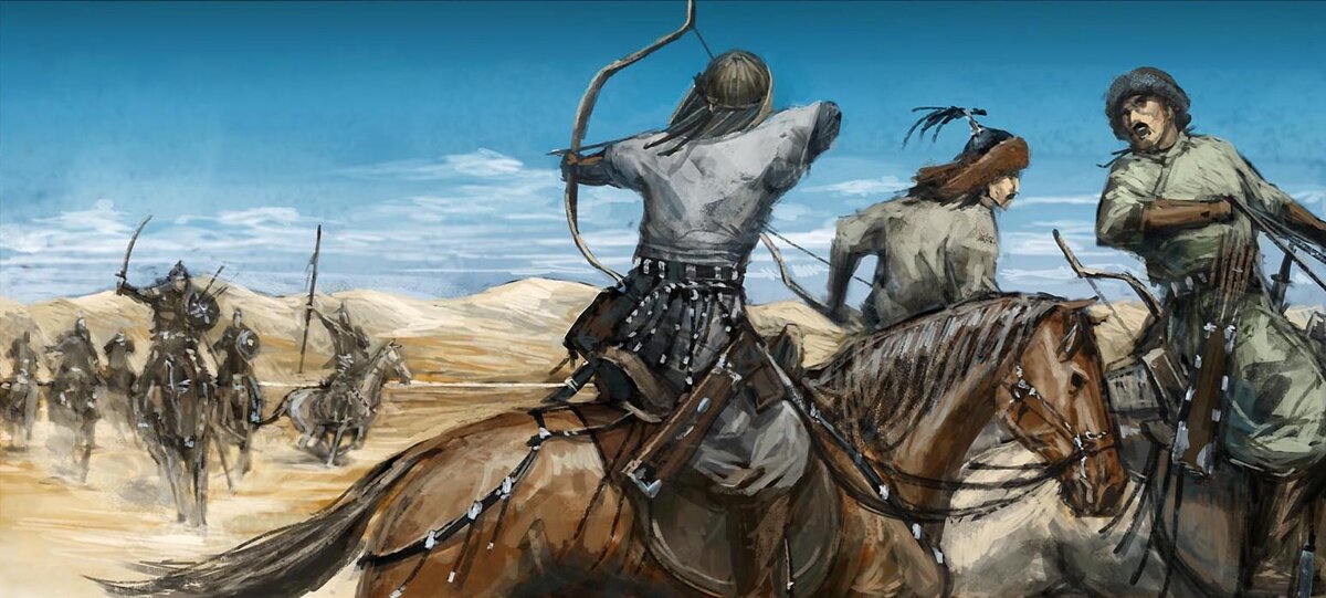 Kipchaks against the Mongols . Steppe rage